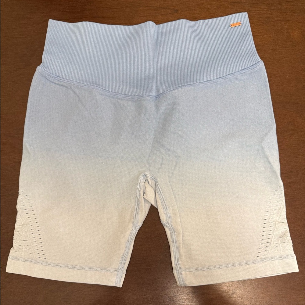 Women's Blue and White Biker Shorts